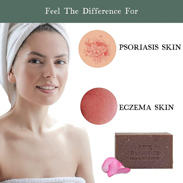 Barre de savon écologique ADK à la boue et à la rose, 16 oz, en boîte