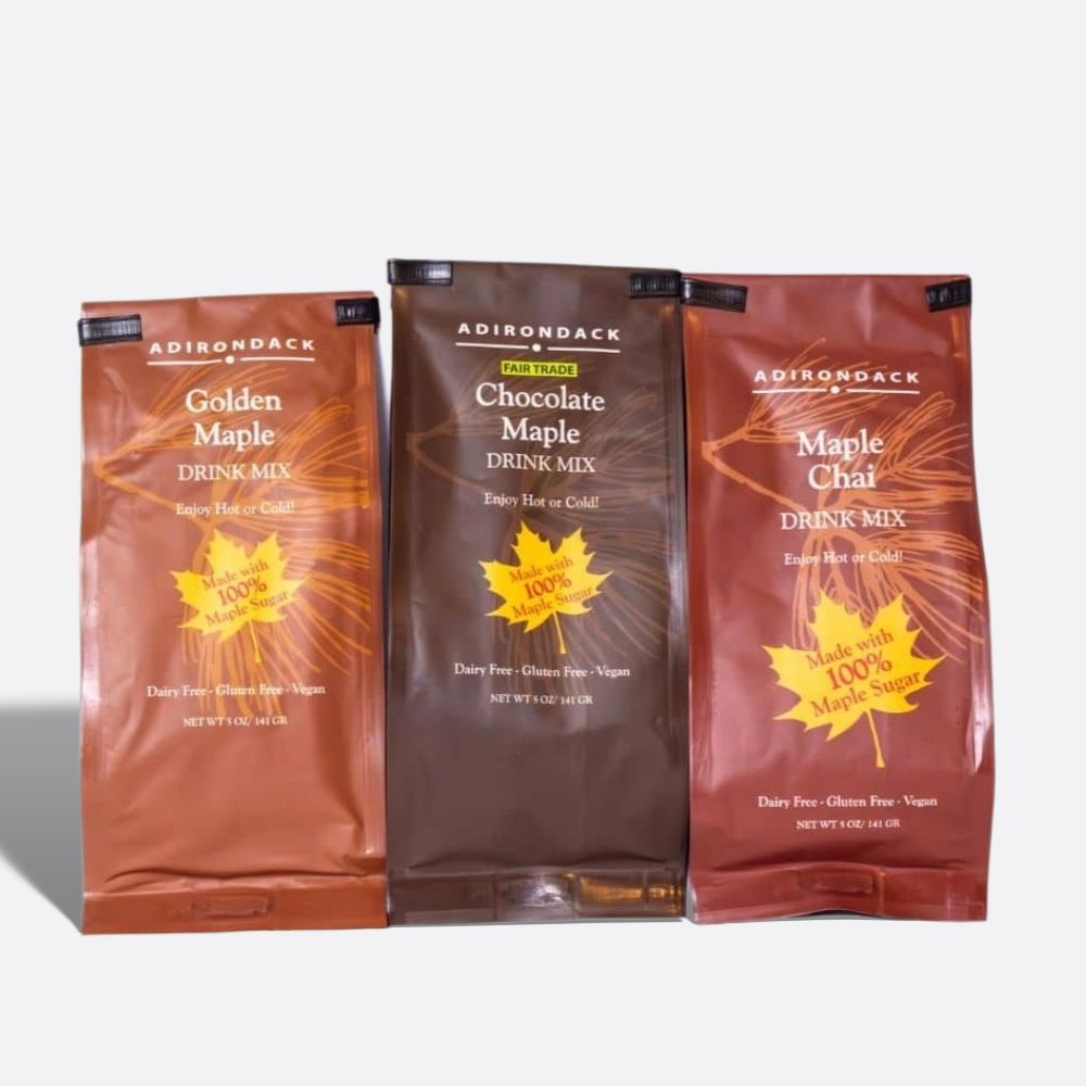 Golden Maple Drink Mix 5oz in an ADK brand pouch