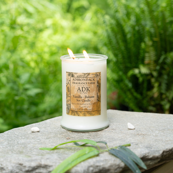 Bougie festive au baume à la vanille