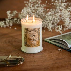 Bougie festive au baume à la vanille