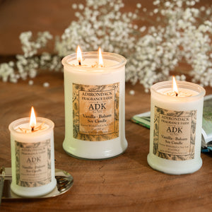 Bougie festive au baume à la vanille