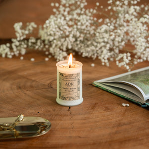 Bougie festive au baume à la vanille