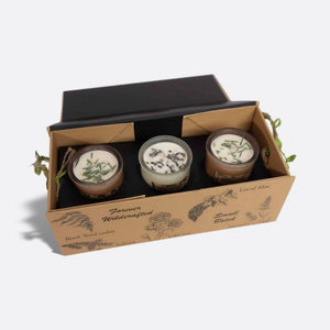 Coffret découverte de bougies florales – 3 x 125 ml