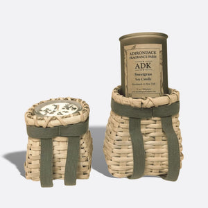 Bougeoir en forme de panier