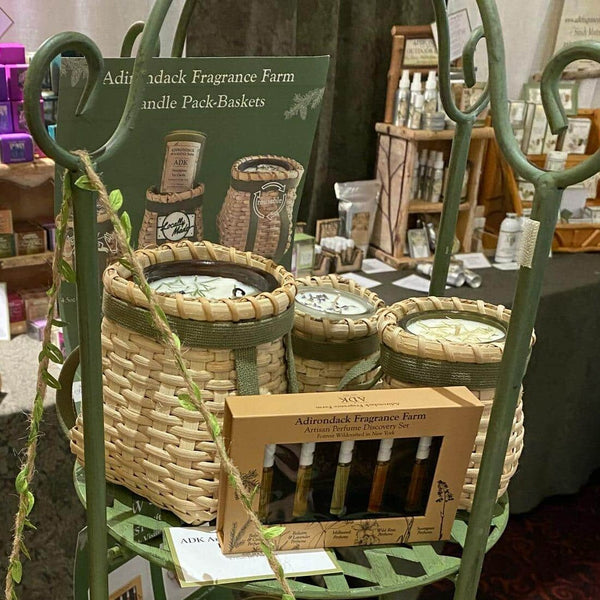 Bougeoir en forme de panier