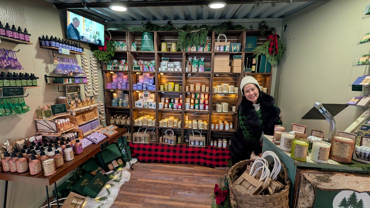 Yen in an Adirondack Fragrance Farm holiday market booth in New York City