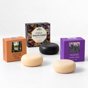 Adirondack Shampoo Bar Trio | Lavender Balsam, Chaga Wildflower & Shinrin Yoku (2.5 oz × 3)
