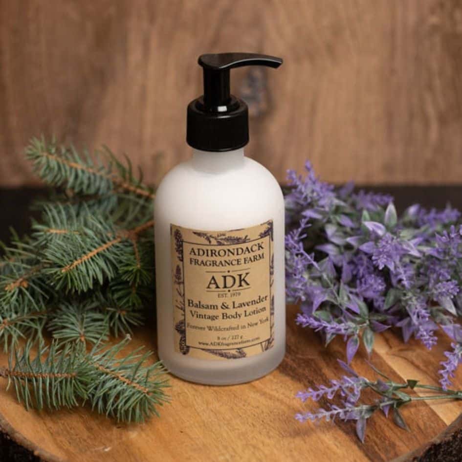 Balsam Lavender Vintage Body Lotion bottle with ADK Label