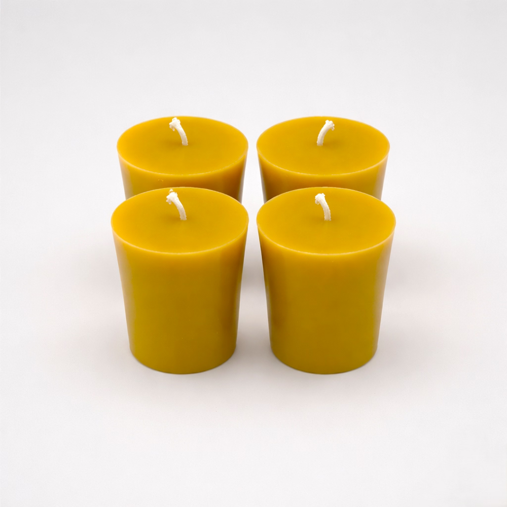 Yellow Bee's Wax Votive Candle 4pc
