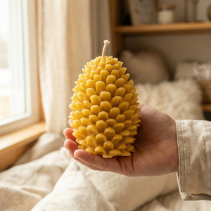 Yellow Bee's Wax Pinecone Candle 13.4oz
