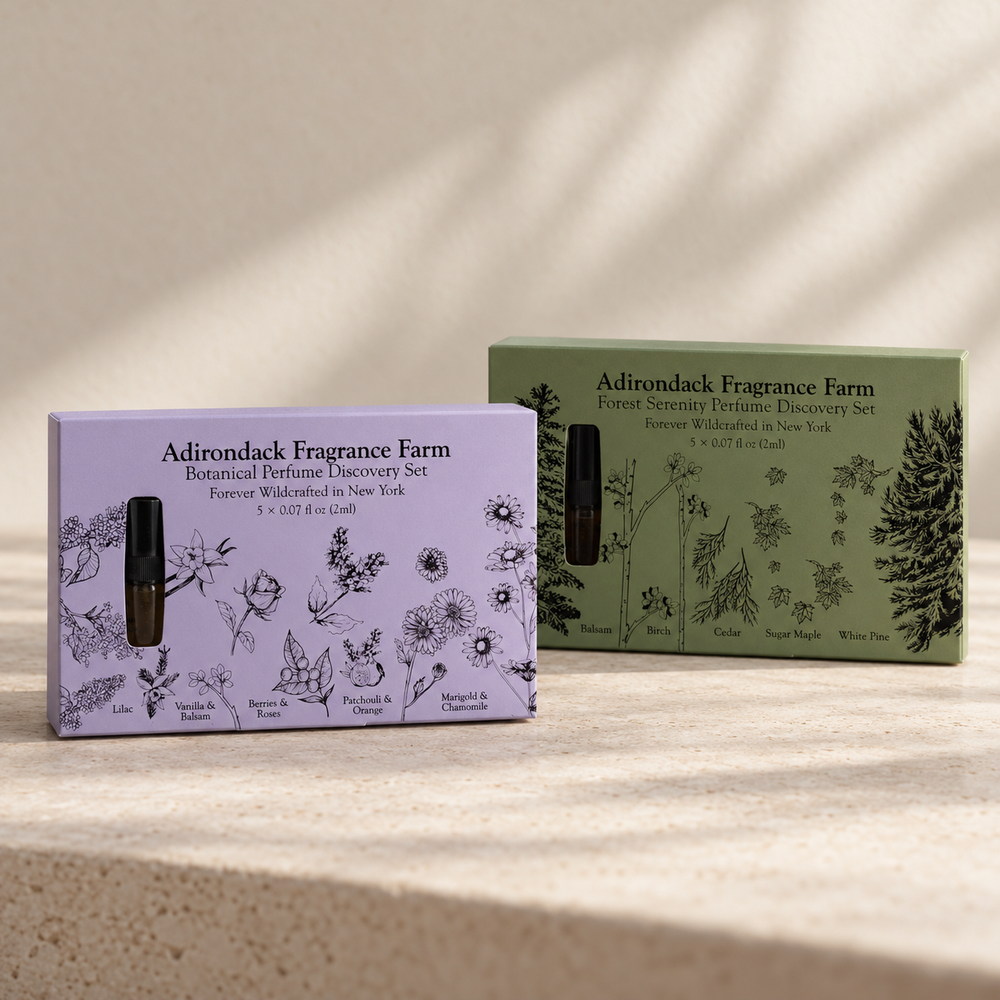 Botanical & Forest Serenity Perfume Discovery Duo - Handcrafted by Adirondack Fragrance & Flavor Farm