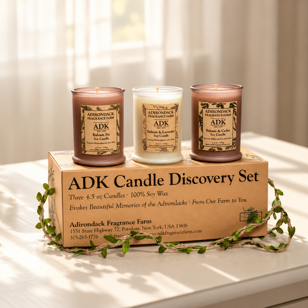 Balsam Candle Discovery Set – 3 X 4.5 Oz - Handcrafted by Adirondack Fragrance & Flavor Farm