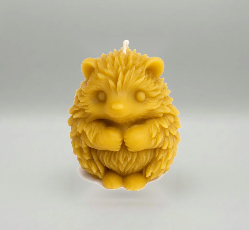 Yellow Beeswax Hedgehog Candle 7.8oz