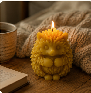 Yellow Beeswax Hedgehog Candle 7.8oz