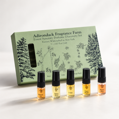 Forest Serenity Perfume Discovery Set (0.07 oz × 5) | Artisan Travel-Size Forest-Inspired Fragrance Collection