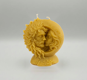 Yellow Beeswax Sun & Moon Candle 5.8oz