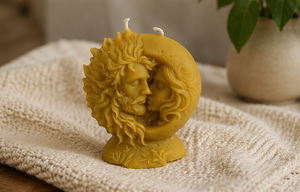 Yellow Beeswax Sun & Moon Candle 5.8oz